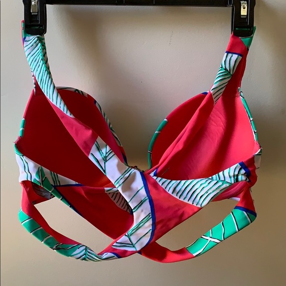 AERIE Pink Patterned Tropical Bikini Top - Picture 2 of 4